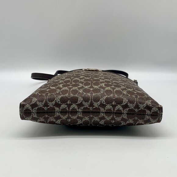 Coach Signature NS Brown Coated Canvas Swingpack Crossbody Bag F1405-52400 - Picture 5 of 12